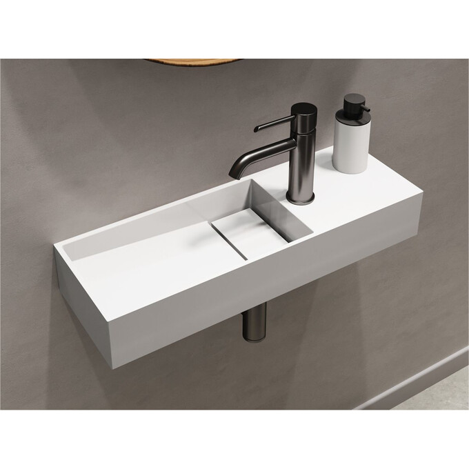 Умивальник Miraggio Toni 650 L Miramarble 8814235 (65x22 см, з крилом), Доступні розміри: 65 x 22 L, Технологія виробництва: Miramarble, фото , изображение 2