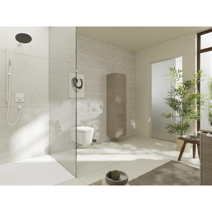 Смеситель скрытого монтажа для ванны с термостатом Hansgrohe ShowerSelect Comfort E Matt White 15572700+01500180 (белый матовый, внутренняя часть в комплекте), Цвет производителя: белый матовый, фото 2