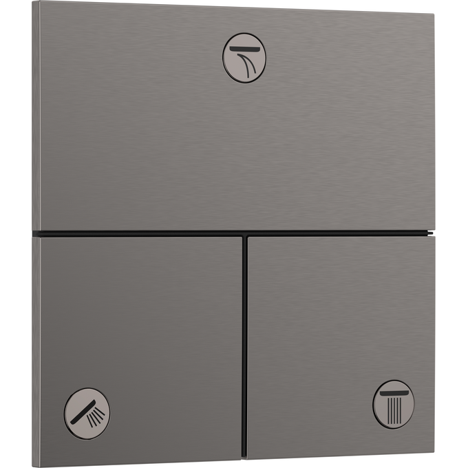 Переключатель на 3 потребителя Hansgrohe ShowerSelect Comfort E Brushed Black Chrome 15573340+01500180 (брашированный черный хром, внутренняя часть в комплекте), Цвет производителя: брашированный черный хром, фото 2