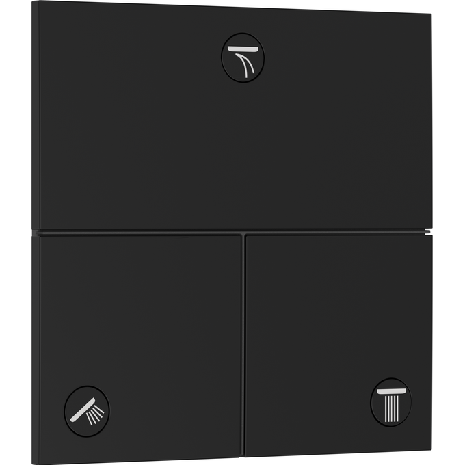 Переключатель на 3 потребителя Hansgrohe ShowerSelect Comfort E Matt Black 15573670+01500180 (черный матовый, внутренняя часть в комплекте), Цвет производителя: черный матовый, фото 2