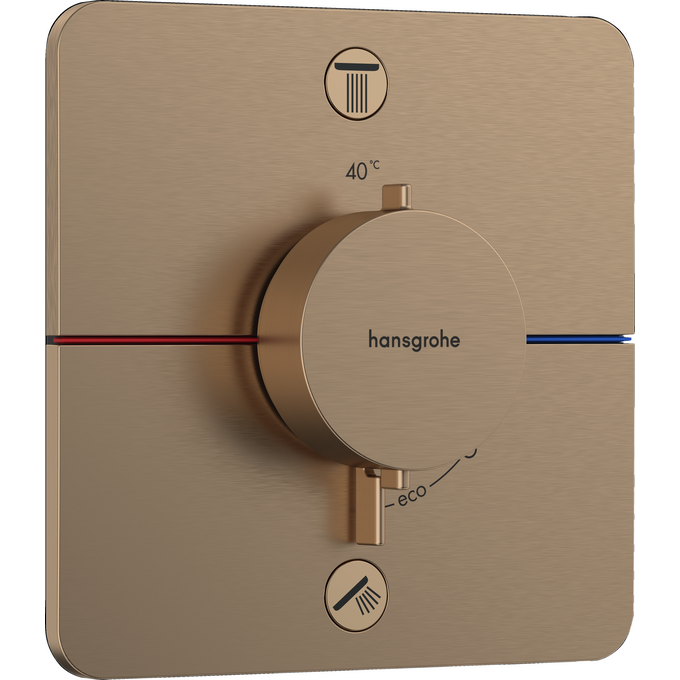 Смеситель скрытого монтажа с термостатом для ванны Hansgrohe ShowerSelect Comfort Q Brushed Bronze 15586140+01500180 (брашированная бронза, внутренняя часть в комплекте), Цвет производителя: брашированная бронза, фото 2