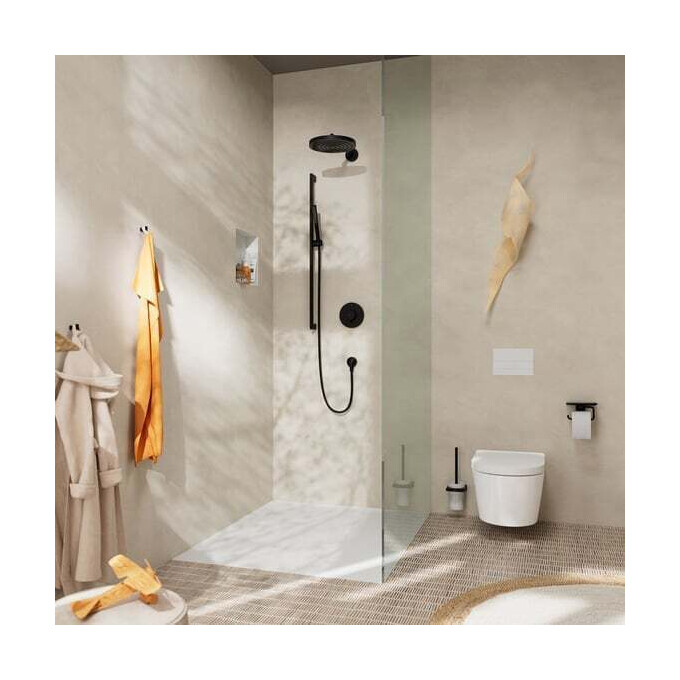 Смеситель скрытого монтажа с термостатом для ванны Hansgrohe ShowerSelect Comfort S Matt Black 15554670+01500180 (черный матовый, внутренняя часть в комплекте), Цвет производителя: черный матовый, фото 3
