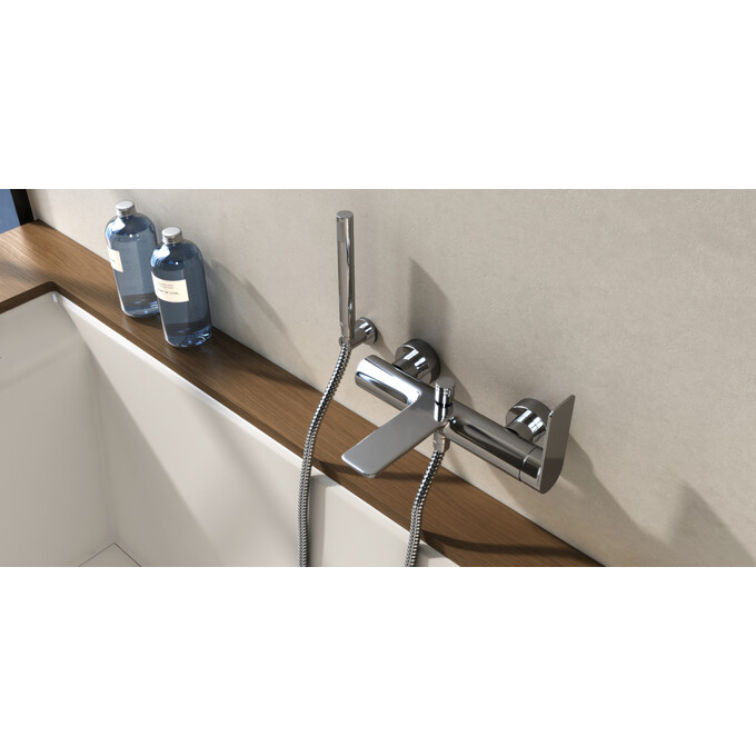 Смеситель для ванны Kohlman Proxima Chrome-KPL-QW110P (с лейкой и шлангом), фото 2