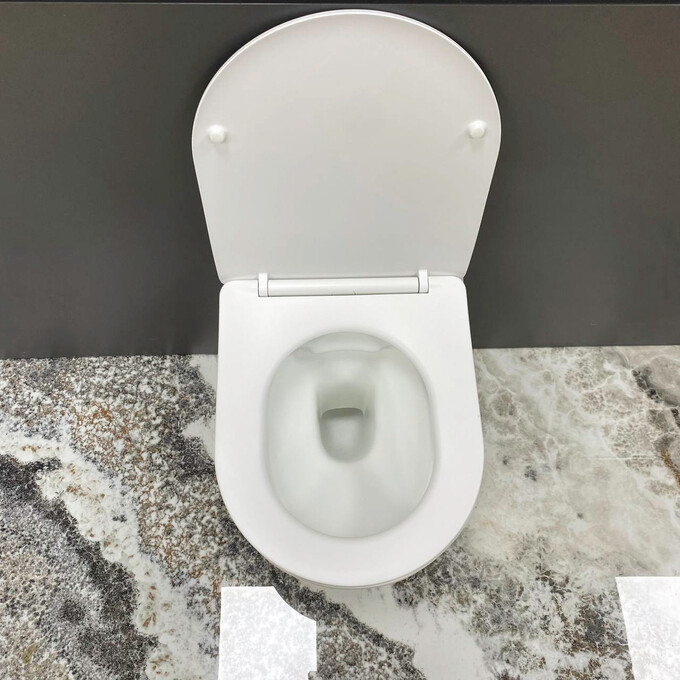 Безободковый подвесной унитаз VBI Vulcano White Matt VBI-020415 (белый матовый, с сиденьем), Цвет производителя: белый матовый, фото 4