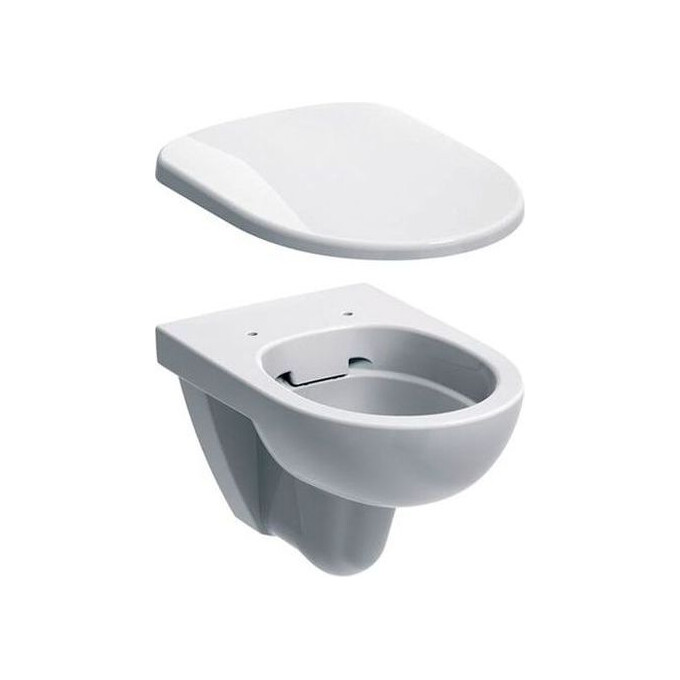 Безободковый подвесной унитаз Geberit Selnova 500.265.01.1+500.333.01.1 (с сиденьем), фото 3