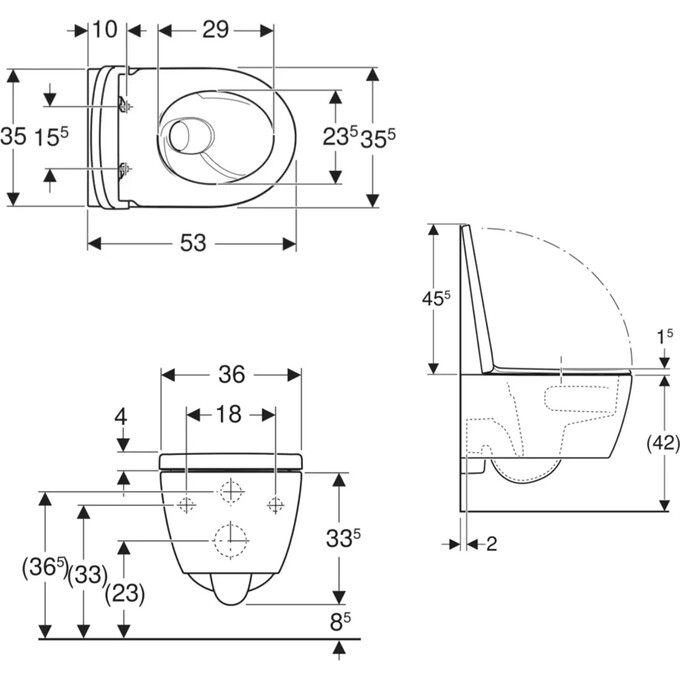 Безободковый подвесной унитаз Geberit iCon TurboFlush 503.045.00.1 (воронкообразный, с сиденьем), фото 4
