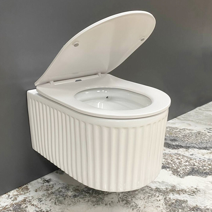 Безободковый подвесной унитаз VBI Torcello White Gloss VBI-020800 (с сиденьем), фото 2