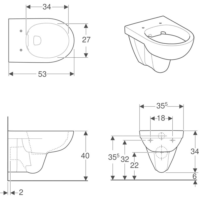 Безободковый подвесной унитаз Geberit Selnova 500.265.01.1+500.333.01.1 (с сиденьем), фото 9