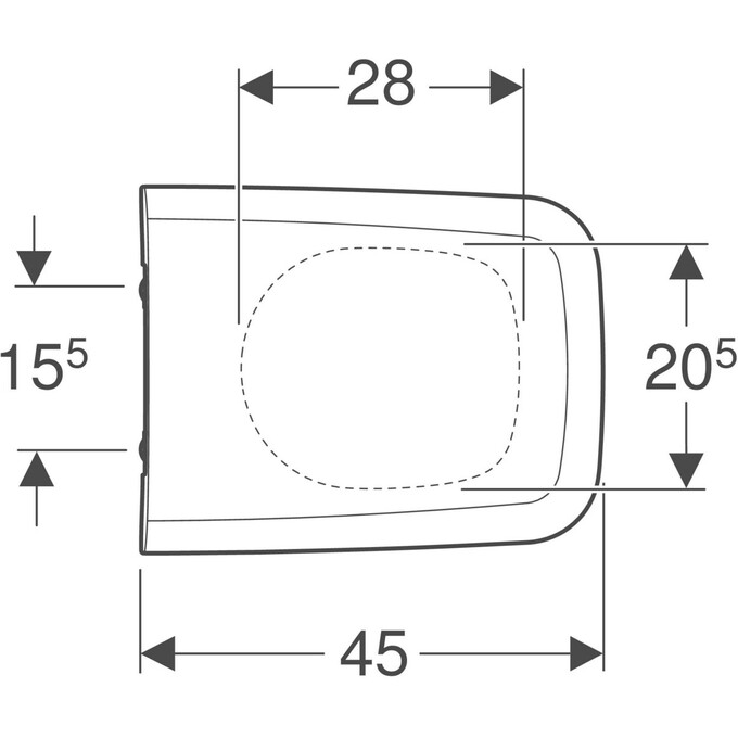 Безобідковий підвісний унітаз Geberit iCon Square Rimfree 201950000+571910000 (з сидінням), фото , изображение 11
