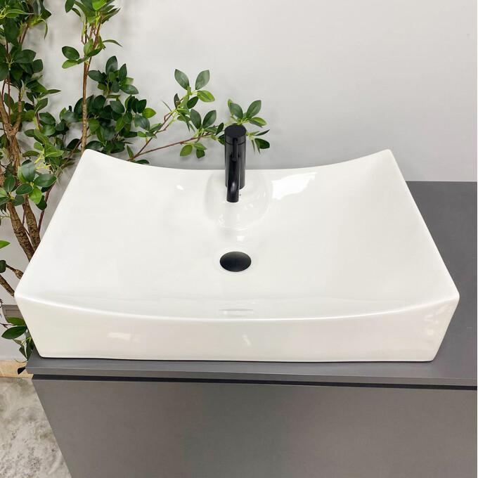 Умивальник VBI Viareggio L White Glossy VBI-016203 (67x46 см, білий глянсовий), Доступні розміри: 67 x 46, фото , изображение 3