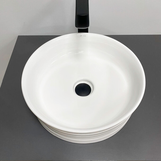 Умивальник VBI Larino White Glossy VBI-012621 (41 см, білий глянсовий, чаша), фото , изображение 2