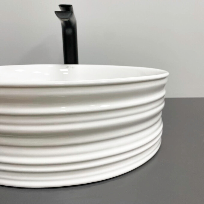 Умивальник VBI Larino White Glossy VBI-012621 (41 см, білий глянсовий, чаша), фото , изображение 3