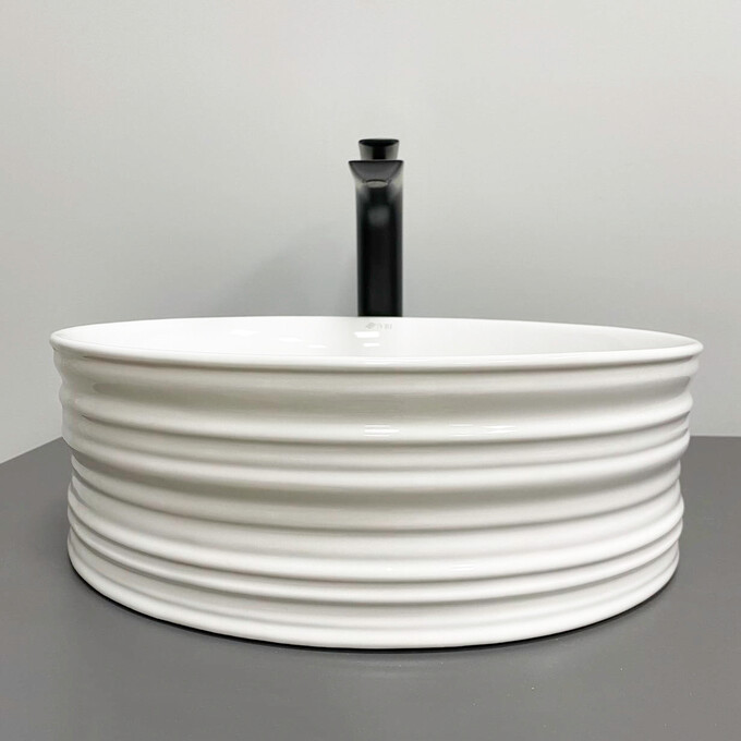 Умивальник VBI Larino White Glossy VBI-012621 (41 см, білий глянсовий, чаша), фото , изображение 4