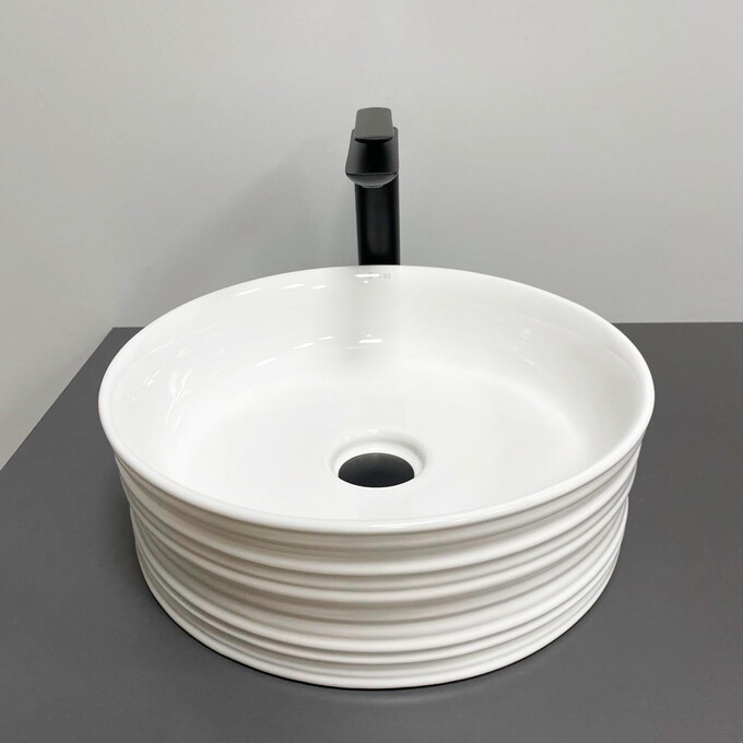 Умивальник VBI Larino White Glossy VBI-012621 (41 см, білий глянсовий, чаша), фото 