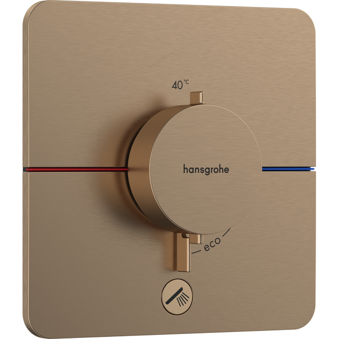 Смеситель скрытого монтажа с термостатом для душа Hansgrohe ShowerSelect Comfort Q Brushed Bronze 15589140+01500180 (брашированная бронза, внутренняя часть в комплекте), Цвет производителя: брашированная бронза, фото 2