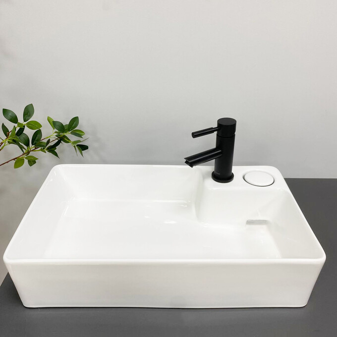 Умивальник VBI Altamura M White VBI-016001 (60x35 см, білий глянсовий), Доступні розміри: 60 x 35, Колір виробника: білий глянець, фото 