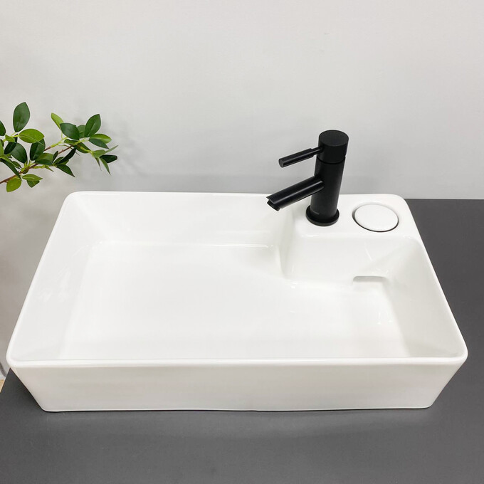 Умивальник VBI Altamura M White VBI-016001 (60x35 см, білий глянсовий), Доступні розміри: 60 x 35, Колір виробника: білий глянець, фото , изображение 3