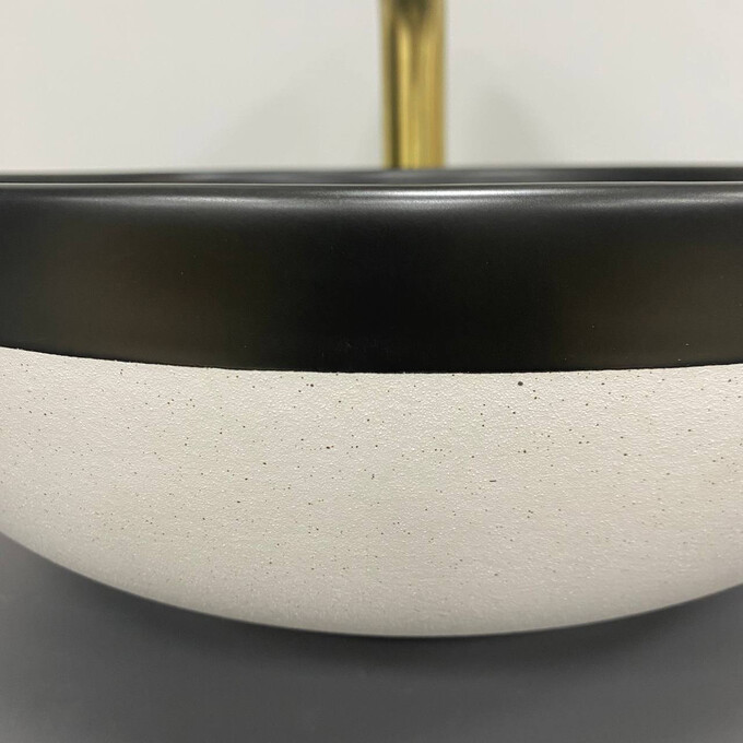 Умивальник VBI Ormela Black Matt/White Matt VBI-016900 (40 см, чорний матовий/білий матовий, чаша), фото , изображение 4