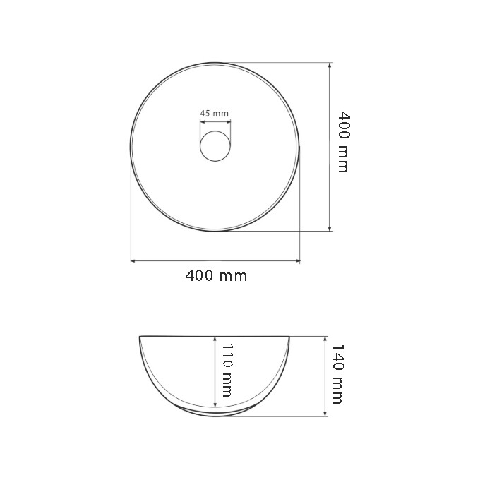 Умивальник VBI Ormela Black Matt/White Matt VBI-016900 (40 см, чорний матовий/білий матовий, чаша), фото , изображение 5