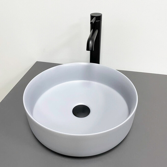 Умивальник VBI Prato Light Grey Matt VBI-011413 (36 см, світло-сірий матовий, чаша), Доступні розміри: 36 x 36, Колір виробника: світло-сірий матовий, фото 