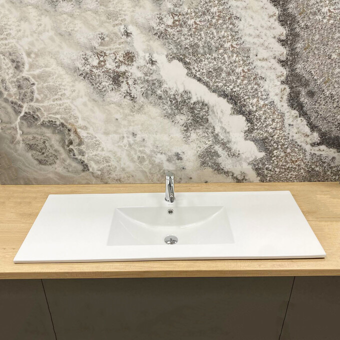 Умивальник VBI Ferrara 120 White Glossy VBI-018031 (120x46 см, білий глянсовий, з крилом), Доступні розміри: 120 x 46, Колір виробника: білий глянець, фото , изображение 2