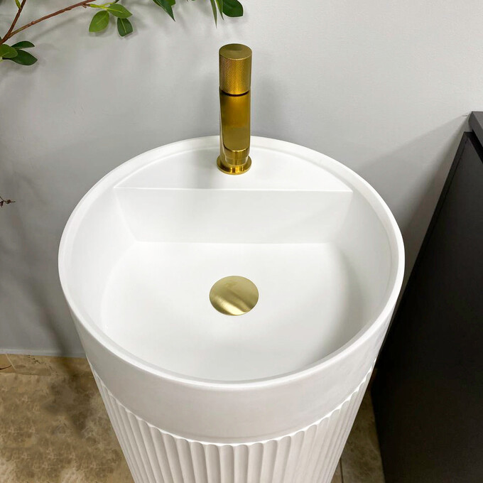 Умивальник VBI Mirano White Matt VBI-019022 (39 см, білий матовий, підлоговий), фото , изображение 4