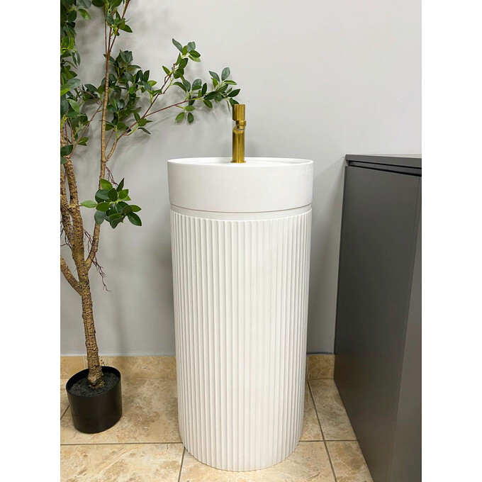 Умивальник VBI Mirano White Matt VBI-019022 (39 см, білий матовий, підлоговий), фото , изображение 5