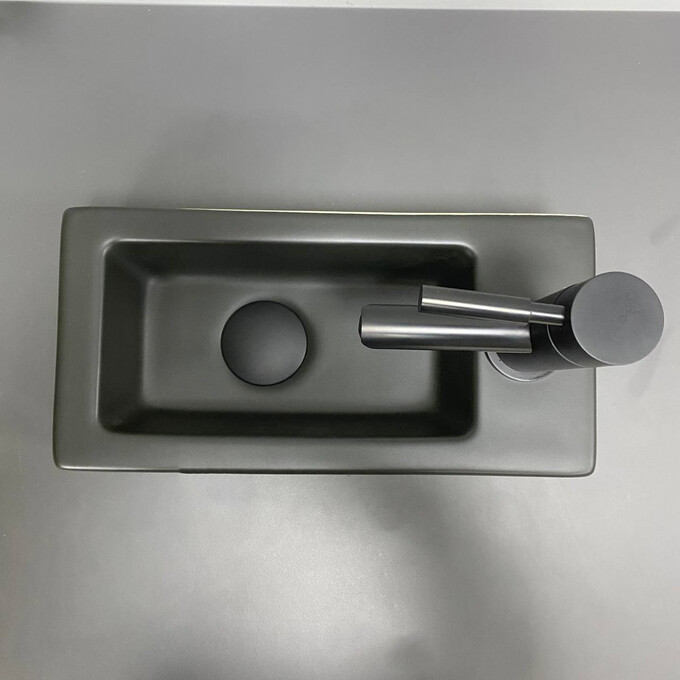 Умивальник VBI Komo L Black Matt VBI-015615 (37x18 см, чорний матовий), фото , изображение 5