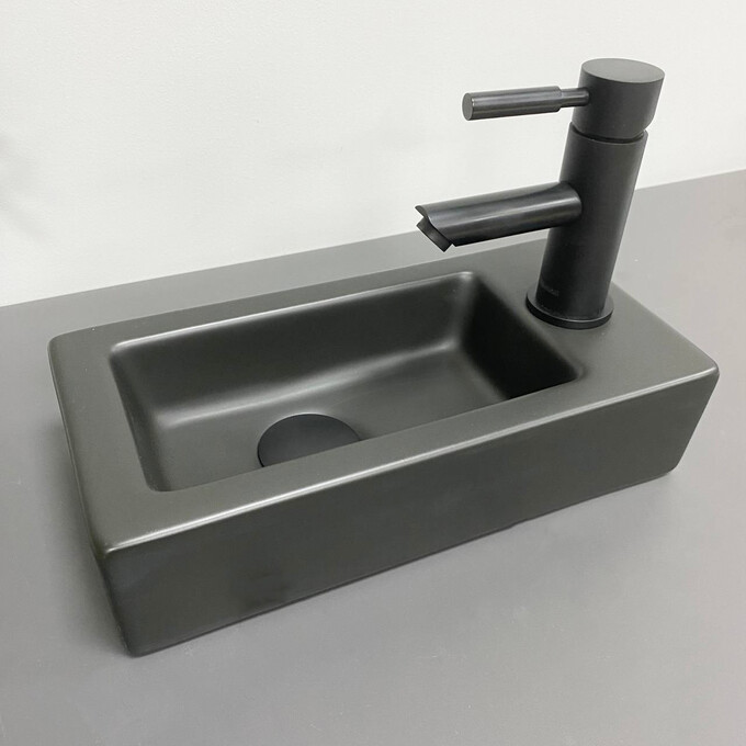 Умивальник VBI Komo L Black Matt VBI-015615 (37x18 см, чорний матовий), фото , изображение 3