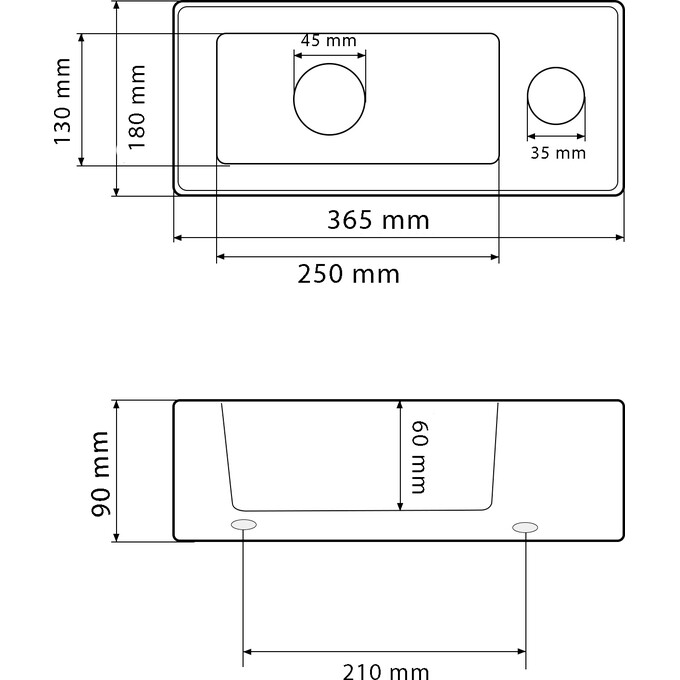 Умивальник VBI Komo L Black Matt VBI-015615 (37x18 см, чорний матовий), фото , изображение 6