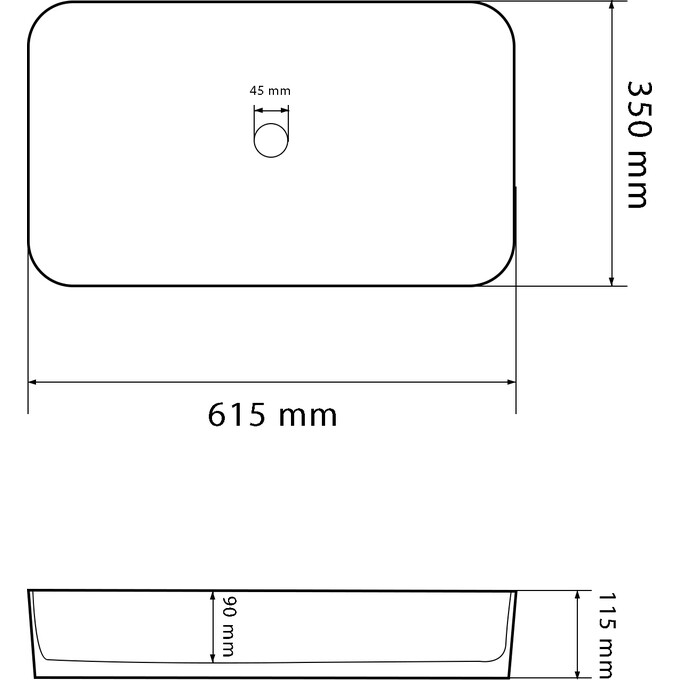 Умывальник VBI Triest Grey Marmo VBI-012708 (61x35 см, серый мрамор), Доступные размеры: 60 x 34, Цвет производителя: серый мрамор, фото 5