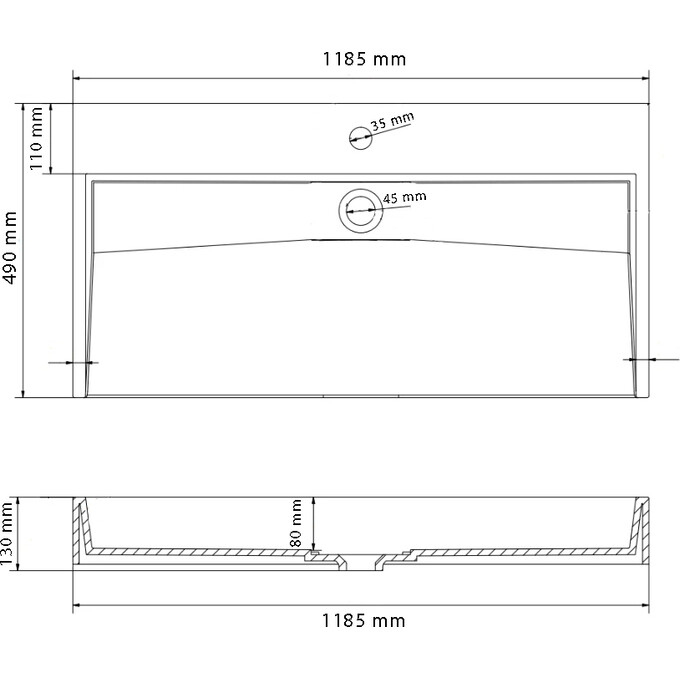 Умивальник VBI Vieste 120 Grey Matt VBI-016803 (120x49 см, сірий матовий), Доступні розміри: 120 x 49, Колір виробника: сірий матовий, фото , изображение 4