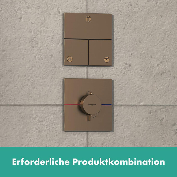 Смеситель скрытого монтажа с термостатом для душа Hansgrohe ShowerSelect Comfort E Brushed Bronze 15574140+01500180 (брашированная бронза, внутренняя часть в комплекте), Цвет производителя: брашированная бронза, фото 4