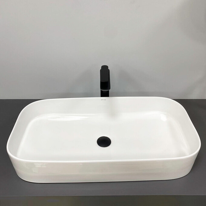 Умивальник VBI Vestone 75 White Glossy VBI-017003 (75x39 см, білий глянсовий), Доступні розміри: 75 x 39, Колір виробника: білий глянець, фото 