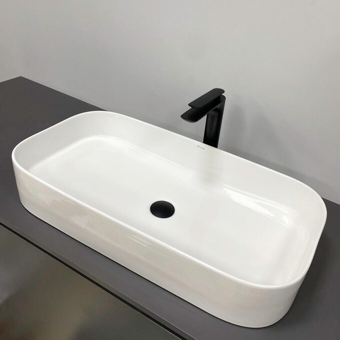 Умивальник VBI Vestone 75 White Glossy VBI-017003 (75x39 см, білий глянсовий), Доступні розміри: 75 x 39, Колір виробника: білий глянець, фото , изображение 2