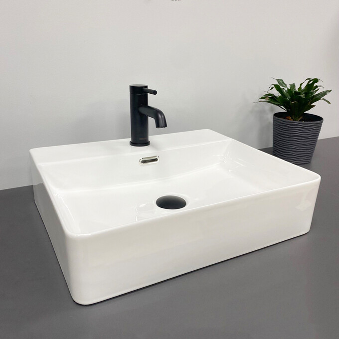 Умивальник VBI Bitonto White Glossy VBI-015700 (50x42 см, білий глянсовий), Доступні розміри: 50 x 42, фото 