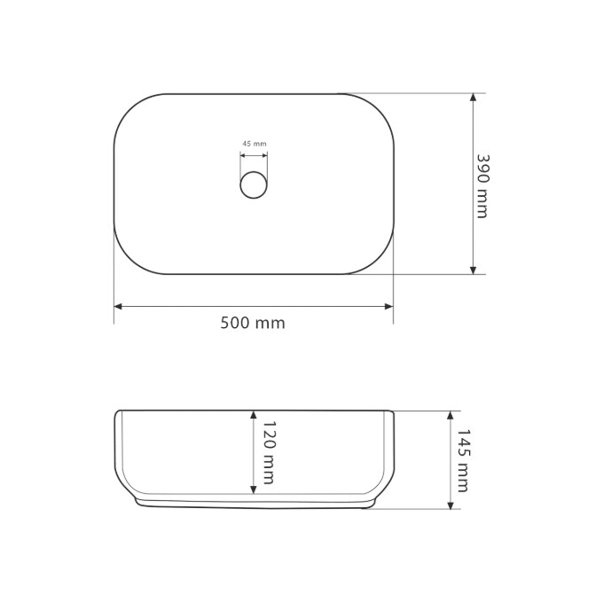 Умывальник VBI Palermo Black Matt VBI-012310 (50x39 см, черный матовый, чаша), Доступные размеры: 50 x 39, Цвет производителя: черный матовый, фото 4