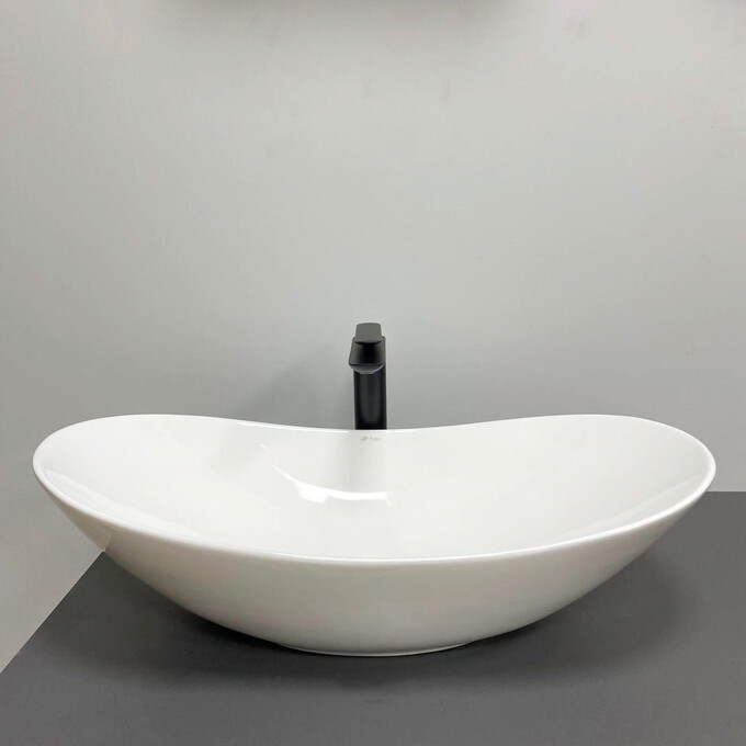 Умивальник VBI Turin L White Glossy VBI-011512 (69x38 см, білий глянсовий, чаша), Доступні розміри: 69 x 38, Колір виробника: білий глянець, фото , изображение 2