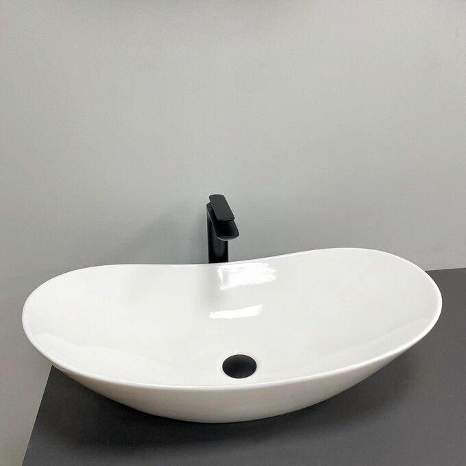 Умивальник VBI Turin L White Glossy VBI-011512 (69x38 см, білий глянсовий, чаша), Доступні розміри: 69 x 38, Колір виробника: білий глянець, фото , изображение 3