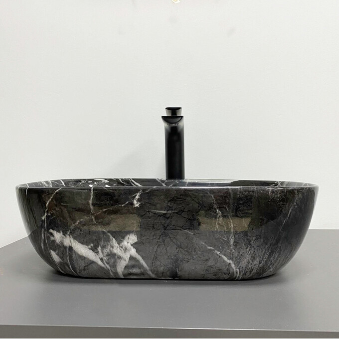 Умывальник VBI Ravenna Black Opal Glossy VBI-011225 (46x33 см, черный опал глянцевый, чаша), Доступные размеры: 45 x 32, Цвет производителя: черный опал глянцевый, фото 3