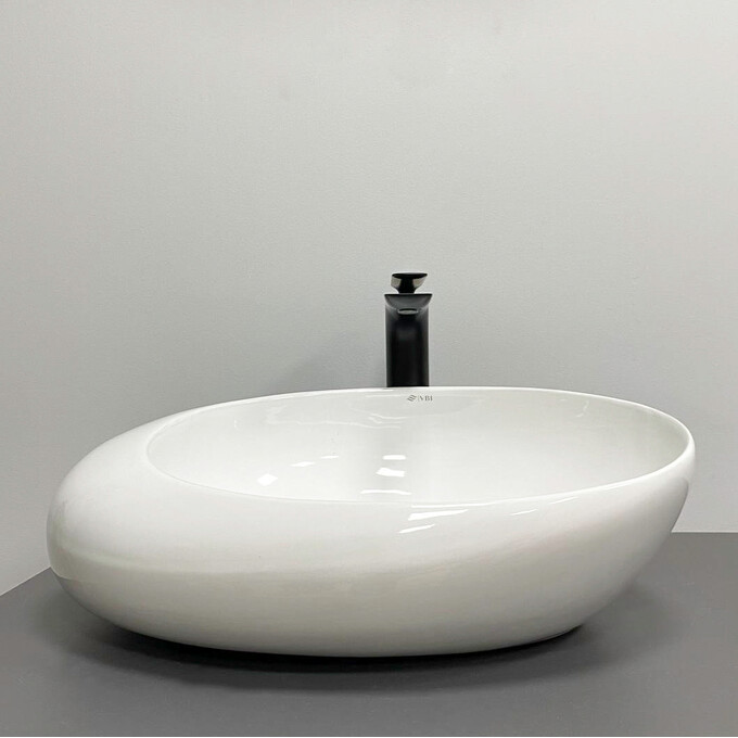 Умивальник VBI Riccia White Glossy VBI-017200 (51x41 см, білий глянсовий, чаша), Доступні розміри: 51 x 41, Колір виробника: білий глянець, фото , изображение 2