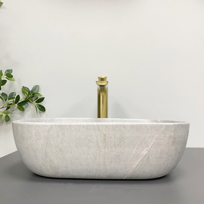 Умивальник VBI Ravenna Grey Stone Matt VBI-011216 (46x32 см, сірий матовий камінь, чаша), Доступні розміри: 45 x 32, Колір виробника: сірий камінь матовий, фото , изображение 2