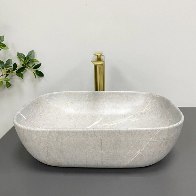 Умивальник VBI Ravenna Grey Stone Matt VBI-011216 (46x32 см, сірий матовий камінь, чаша), Доступні розміри: 45 x 32, Колір виробника: сірий камінь матовий, фото , изображение 3