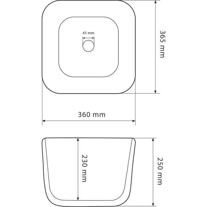 Умивальник VBI Demonte White Glossy VBI-016602 (36x37 см, білий глянсовий, чаша), фото , изображение 4