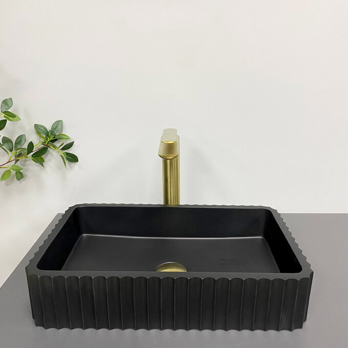 Умивальник VBI Florentia Black Matt VBI-015001 (49x30 см, чорний матовий), Колір виробника: чорний матовий, фото , изображение 2