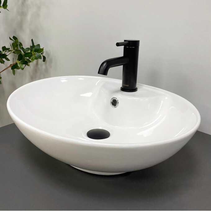 Умивальник VBI Carovilli S White Glossy VBI-015507 (51x41 см, білий глянсовий), Доступні розміри: 51 x 41, Колір виробника: білий глянець, фото 