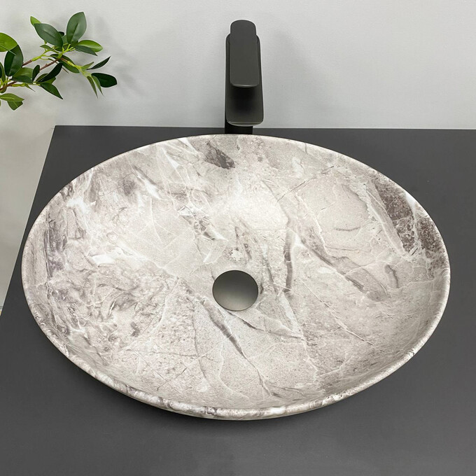 Умивальник VBI Livorno Stone Matt VBI-012611 (52x41 см, камінь матовий, чаша), фото 