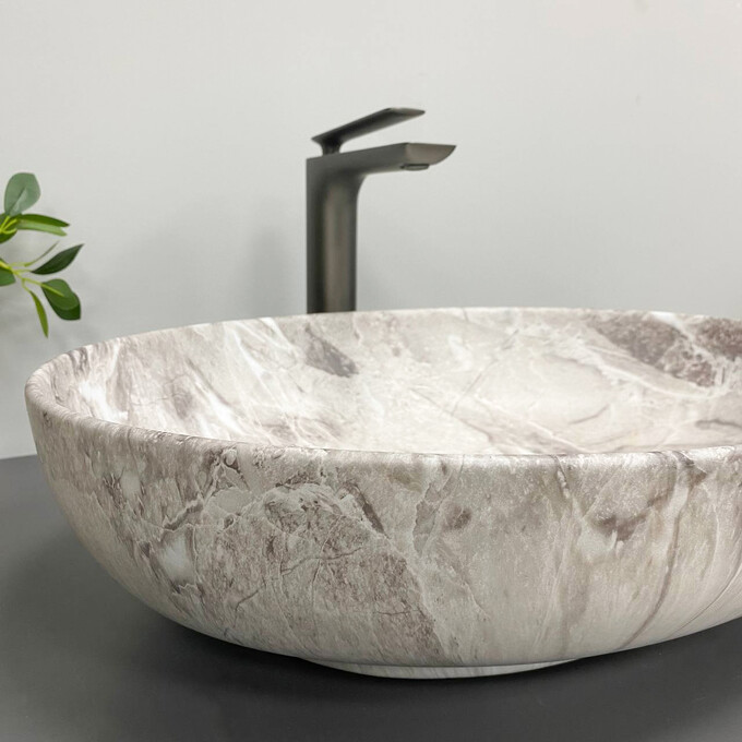 Умивальник VBI Livorno Stone Matt VBI-012611 (52x41 см, камінь матовий, чаша), фото , изображение 4