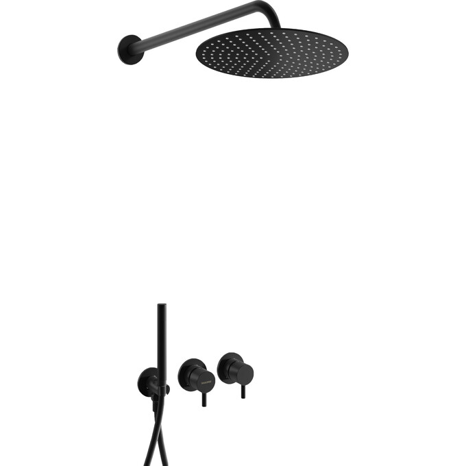 Душевая система Kohlman Axel Black KPL-QW260AB25 (черная, скрытого монтажа), Цвет производителя: черный, фото 