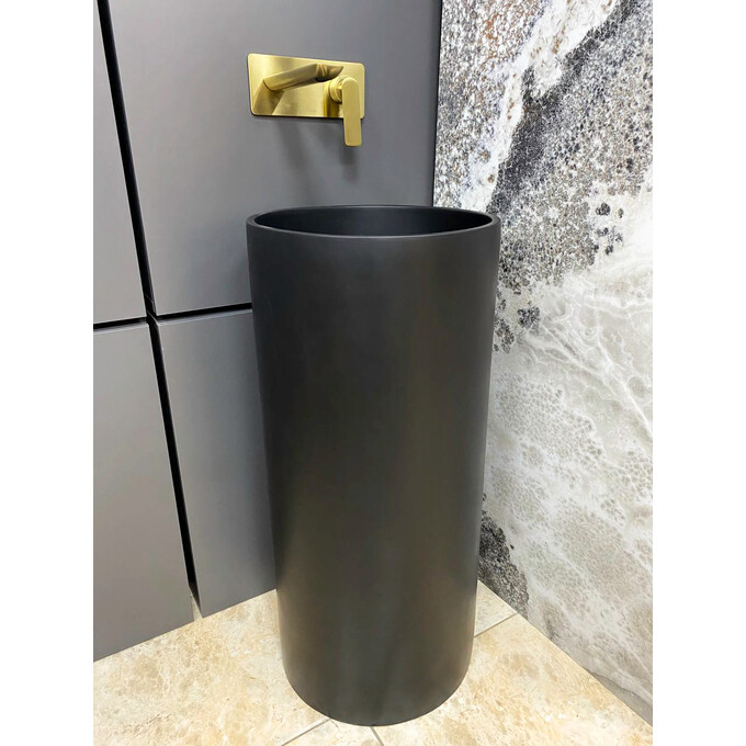 Умивальник VBI Catania Black Matt VBI-019021 (39 см, чорний матовий, підлоговий), Доступні розміри: 39 x 39, Колір виробника: чорний матовий, фото , изображение 3